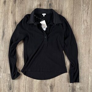 Classic Black Button Down Shirt for Women